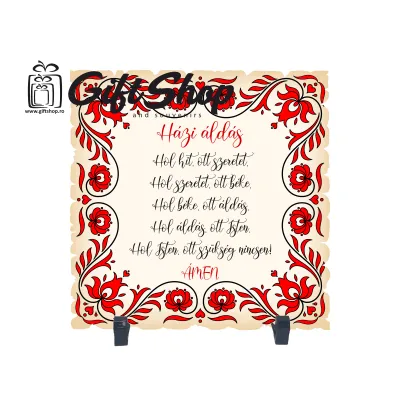 Hazi aldas, placheta cu mesaj